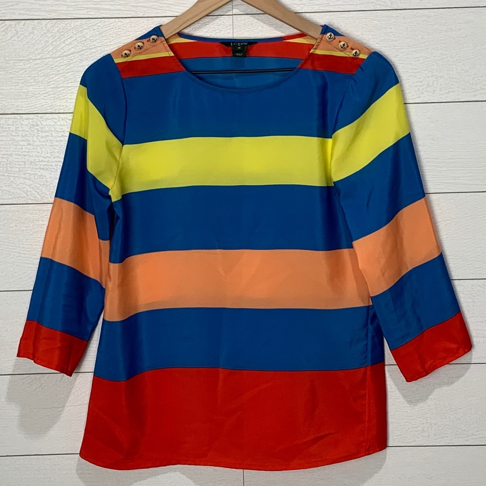 J Crew XS Striped Top - Picture 1 of 9